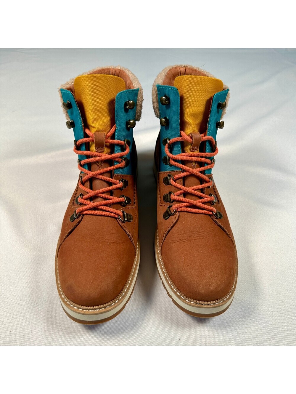 TOMS Mesa Waterproof Ankle Hiking Boots Women's Size 10 Multicolor Teal Tan